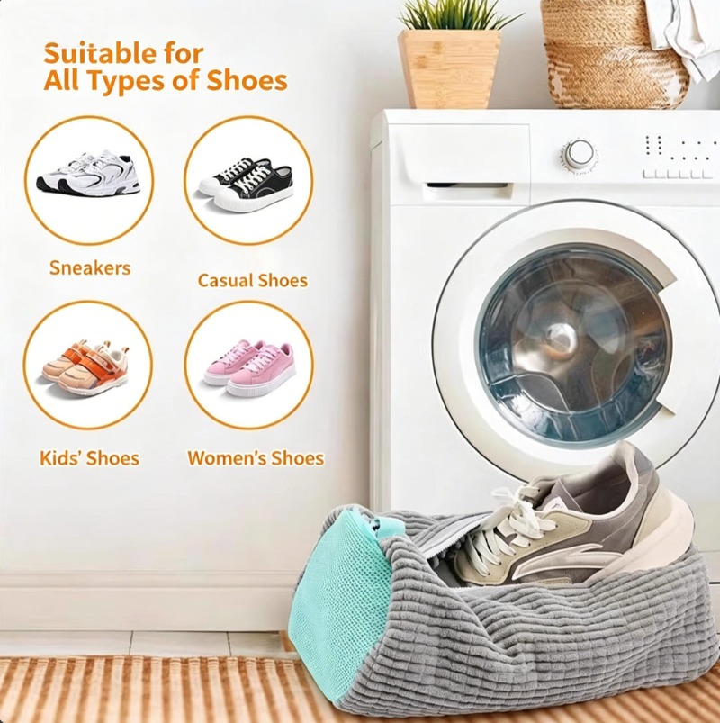 Sneaker Care Laundry - Nieuwe Chenille Schoenenwaszak, Herbruikbare Waszak voor